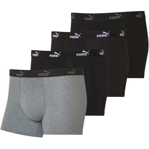 PUMA 4 heren boxers (Zwart/grijs, M)
