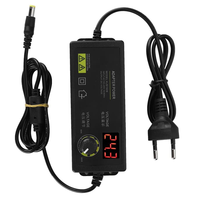 336V breedband instelbare stroomadapter anti-interferentie 60W 1,5A AC/DC-adapter wit