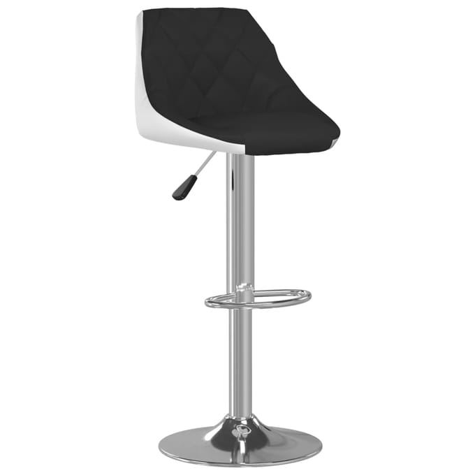 vidaXL - Barkrukken - 2 - st - kunstleer - zwart - en - wit
