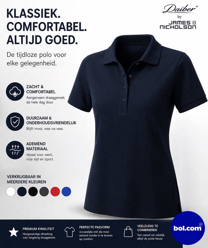 James & Nicholson Vrouwen/dames Basic Polo (Zwart)