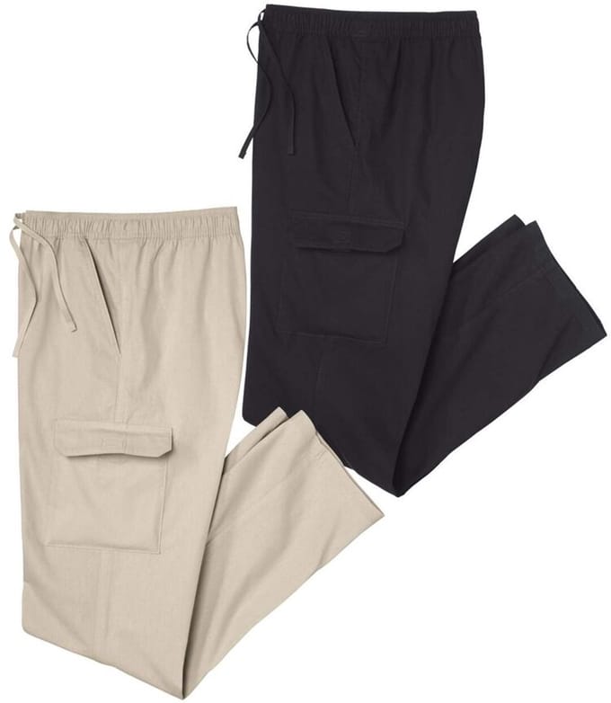 ATLAS FOR MEN - Set van 2 cargobroeken - Heren - Verkrijgbaar in grote maten - L