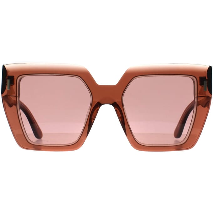 Calvin Klein Vierkant Dames Transparant Donkerbruin Bourgondië CK23502S