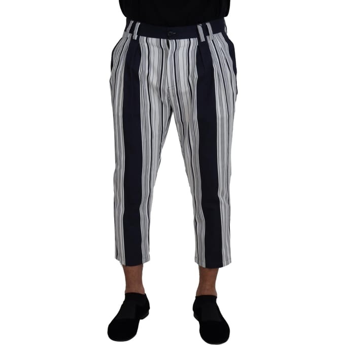 Dolce Gabbana Verticaal Gestreepte Cropped Broek