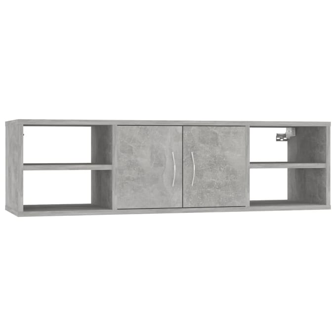 vidaXL - Wandschap - 102x30x29 - cm - bewerkt - hout - betongrijs