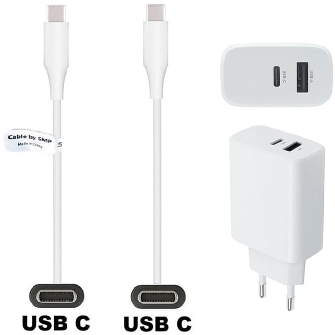 OneOne 25W super snellader met 2 poorten. Oplader met sterke 2,0m USB C naar C kabel. PD lader adapter past op Google Pixel 5, Pixel 5a, Pixel 6, Pixel 6a, Pixel 6 Pro, Pixel 7, Pixel 7a, Pixel 7 Pro, Pixel 8, Pixel 8a