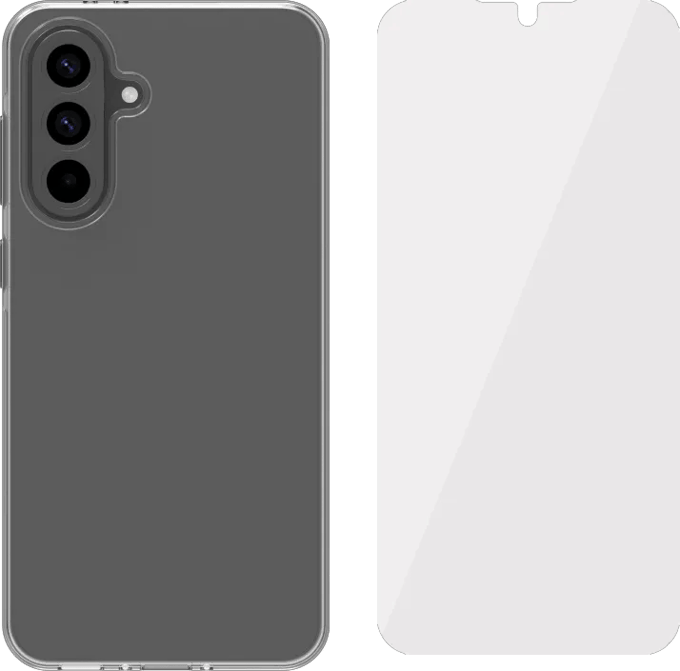 BlueBuilt Back Cover Samsung Galaxy A56 Transparant + Screenprotector Glas