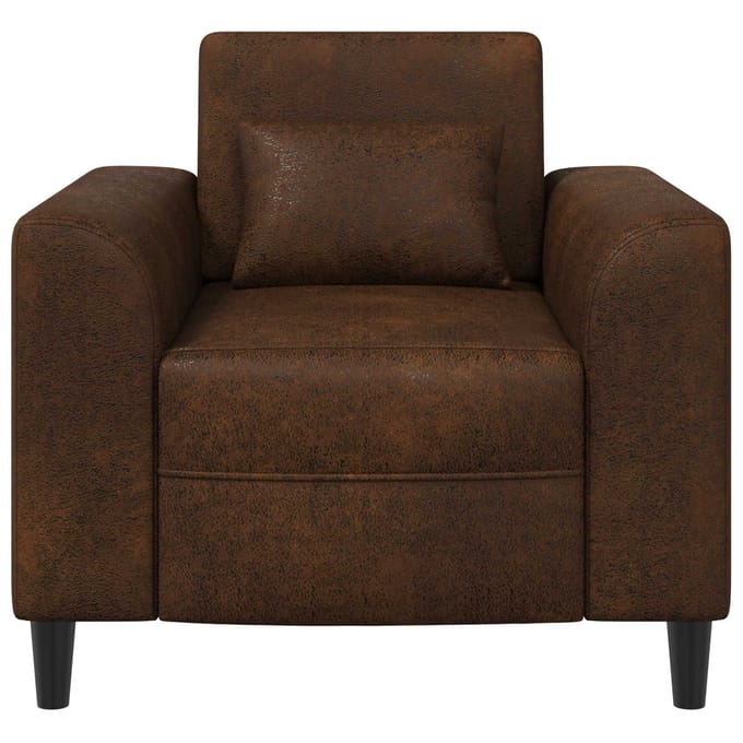 vidaXL - Fauteuil - Bruin - Kunst - Suède - Leer