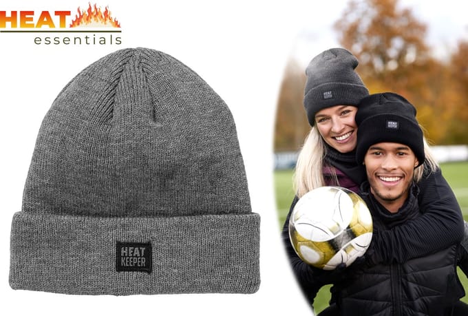 Unisex Thermo Muts - Grijs - One Size - Beanie - Fleece Voering - Wind/Waterproof - Muts Heren - Muts Dames