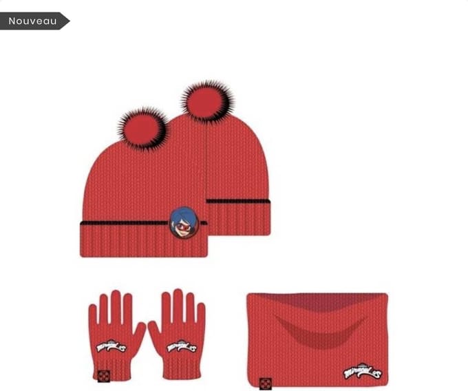 Miraculous Ladybug winterset - Muts -sjaal/col - handschoenen - One Size
