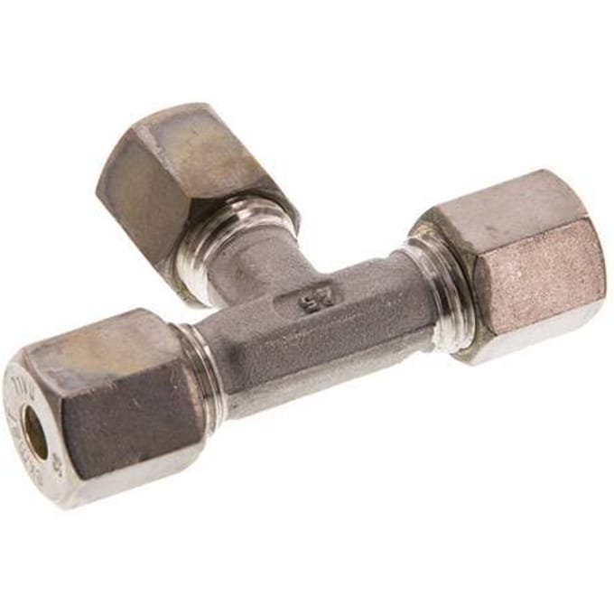 6S RVS T-stuk Knelfitting 630 Bar DIN 2353 - FL3T-O-ST-06-S