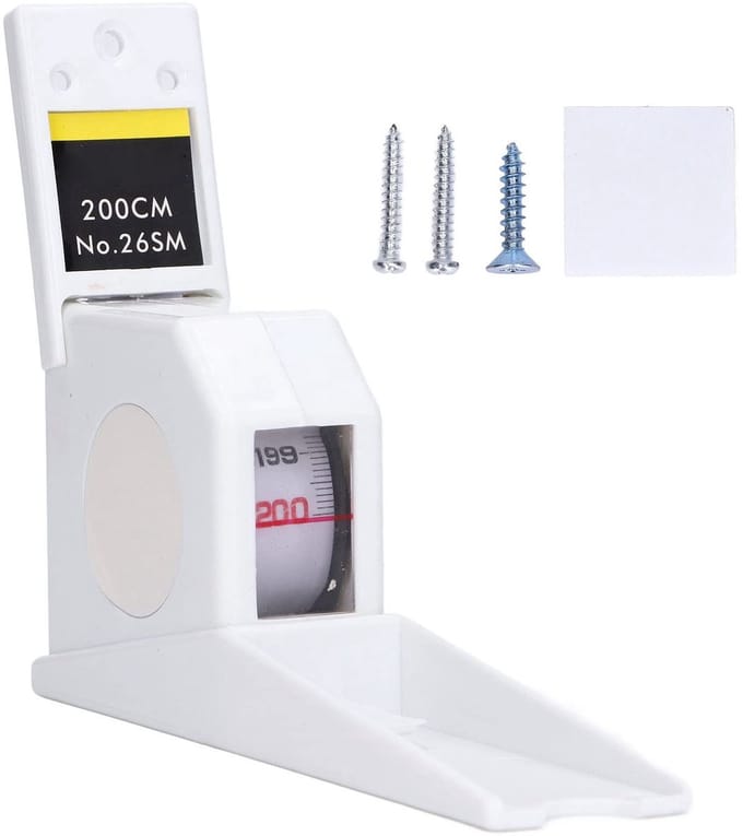 Dailygoods- Hoogtemeter 200 cm - Nauwkeurige Meting - Wandmontage - Compact Ontwerp - Multifunctioneel - Inclusief Schroeven