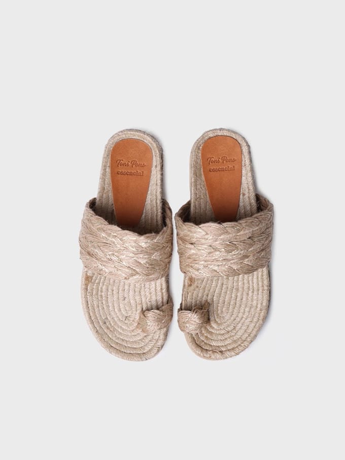 Platte jute sandalen voor dames | DOHA-PH