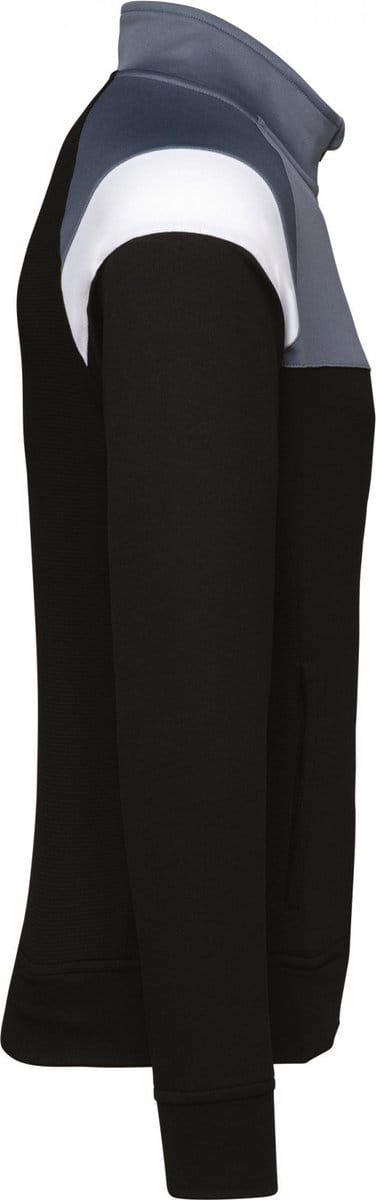 PROACT® Trainingssweater 1/4 rits uniseks PA387 - Black / sporty grey - XL