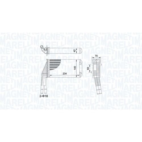 Warmtewisselaar, interieur verwarming MAGNETI MARELLI 350218467000