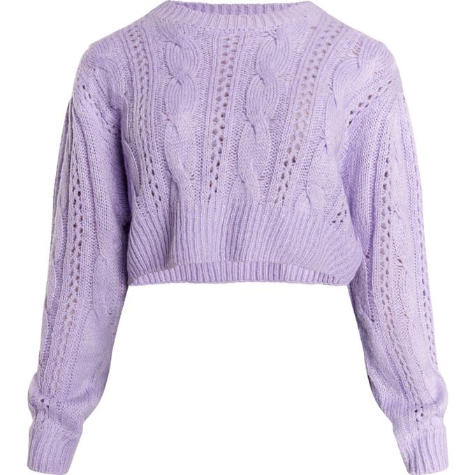 Mymo Gebreide cropped trui Dames violet