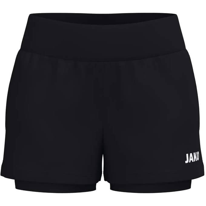 JAKO 2-in-1 short One damesmaten zwart 8200d-800