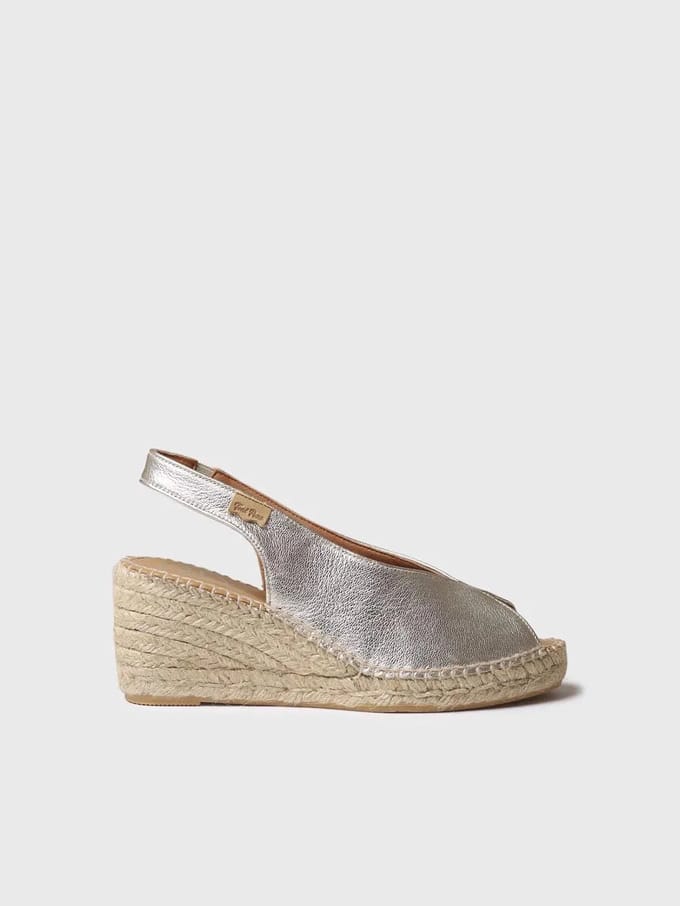 Espadrille met peeptoe-sleehak | LAILA-P