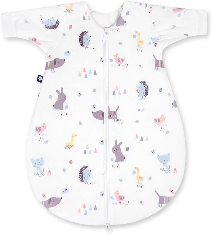 Winter Jersey Slaapzak voor Baby's - Crazy Animals Multicolor - Maat 56