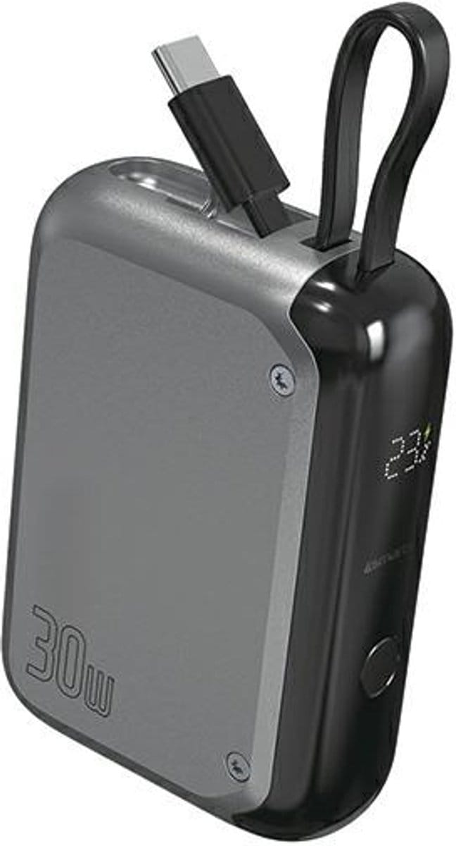 4smarts Pocket - Powerbank - 10000mAh - 30W - Space Grey - USB-C Kabel
