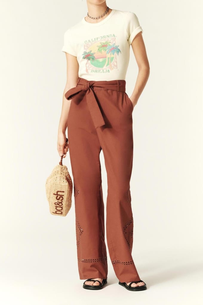 BA&SH Carrot Trousers Ecureuil Maat: 44 | Wijde Broeken Outlet | Dames | Bruin