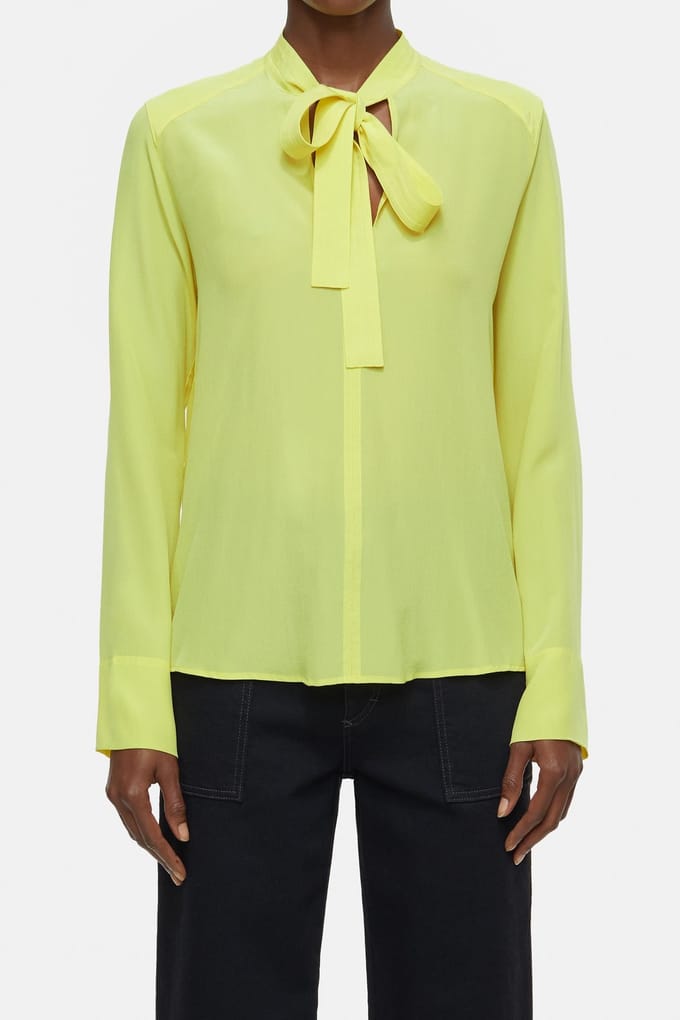 Closed Blouse With Straps Primary Yellow Größe: S | Longsleeves Outlet | Damen | Gelb