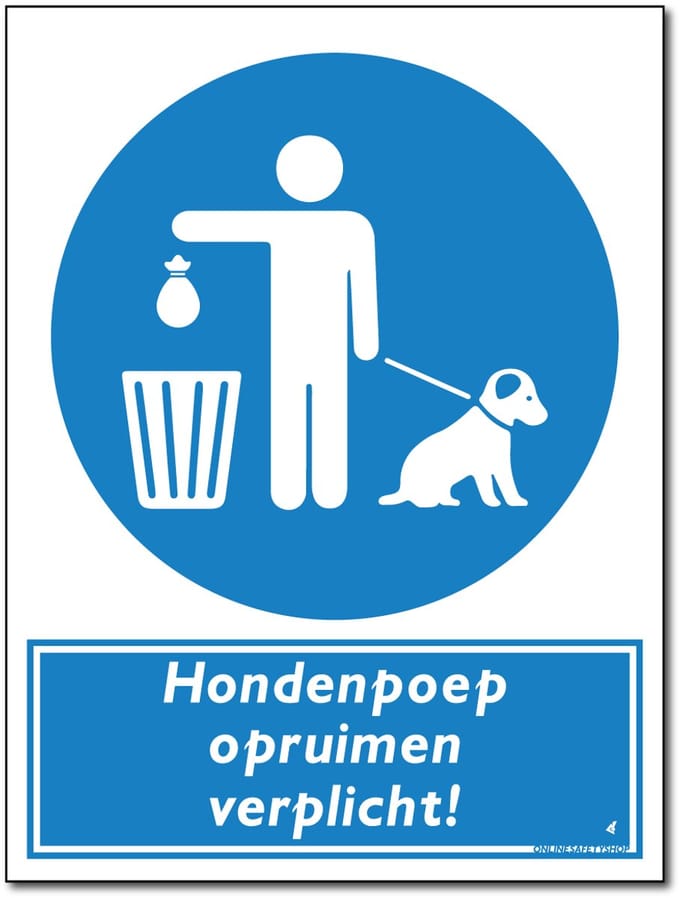 Hondenpoep bord - Opruimen verplicht - Forex - 30 x 40 cm - Weerbestendig