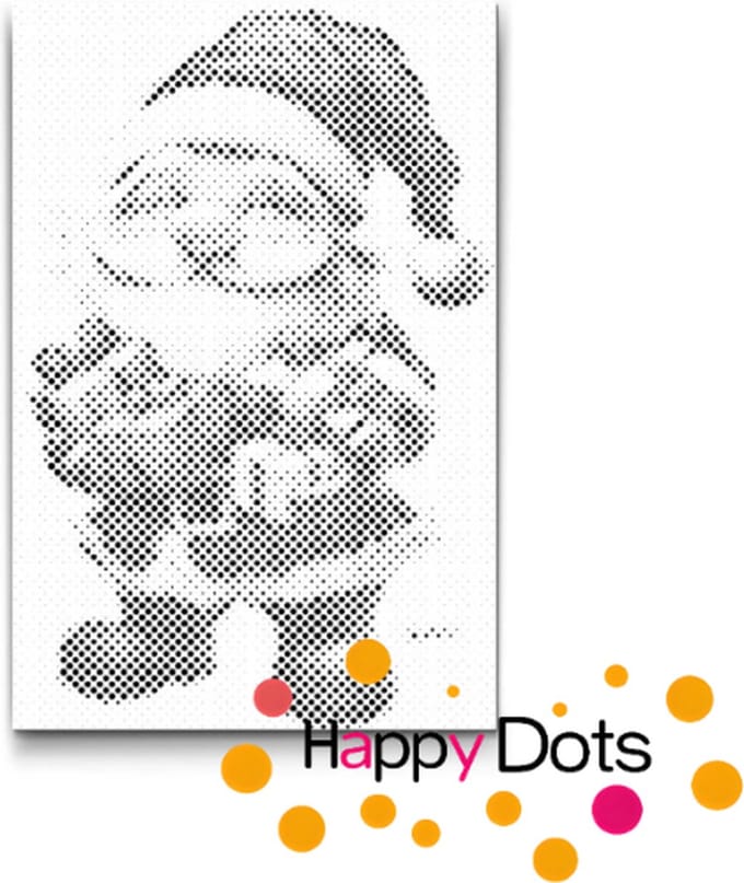 HappyDots DOT Painting Kerst kabouter - Stippelschilderij 40x60cm