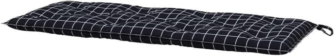 Tuinkussen Bank - Terraskussen - Comfortabel Zitten - Waterdicht Polyester - 120x50x7 cm - Zwart Ruit