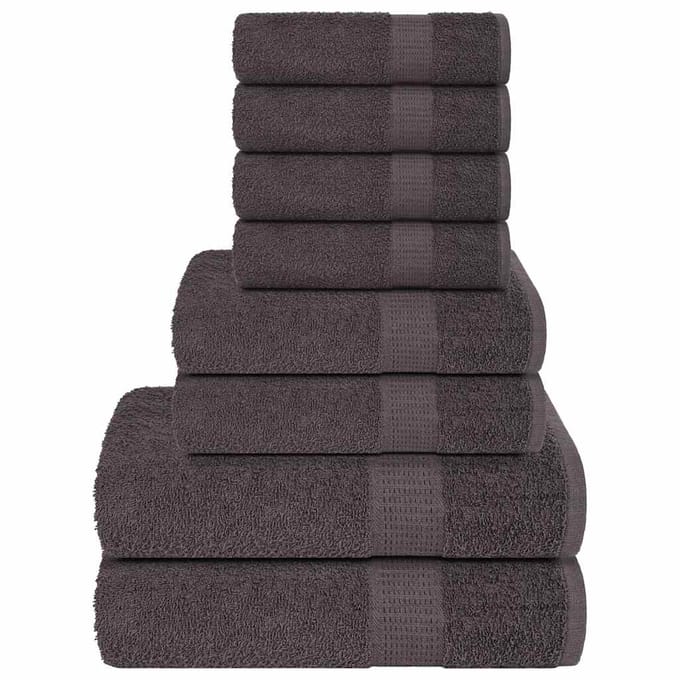 vidaXL - 8-delige - Handdoekenset - FROGN - 360 - g/m² - antraciet