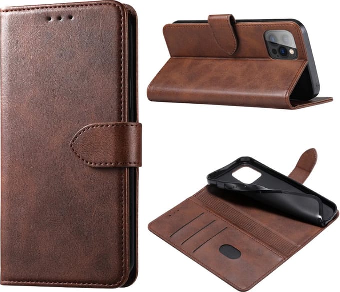 Melili Telefoonhoesje - Book Case - Geschikt Voor Apple IPhone 13 Pro Max - Bruin