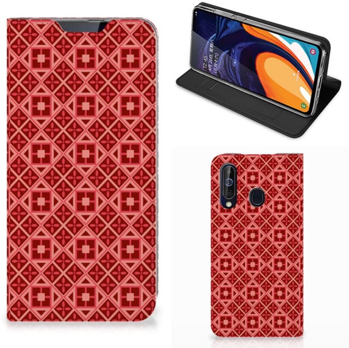 Samsung Galaxy A60 Hoesje met Magneet Batik Rood