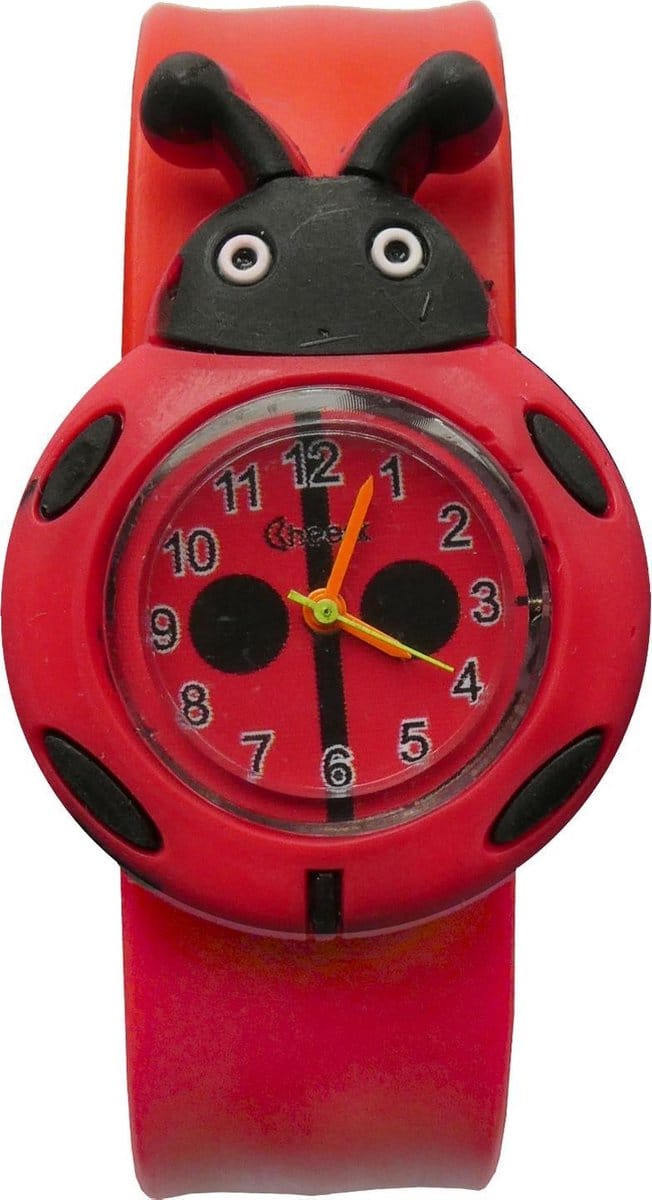 Fako® - Kinderhorloge - Slap On Mini - Lieveheersbeestje - Rood