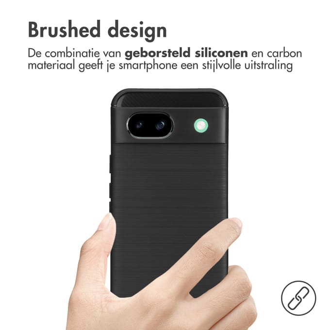 imoshion Hoesje - Geschikt voor Google Pixel 8a - Brushed Backcover - Zwart