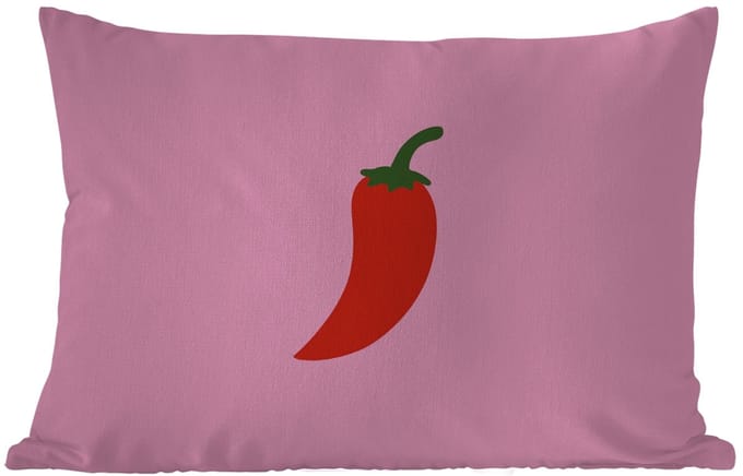 Buitenkussens - Tuin - Peper - Rood - Illustratie - 50x30 cm