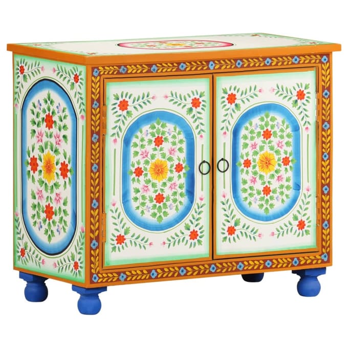vidaXL - Dressoir - handgeschilderd - 70x35x60 - cm - massief - mangohout