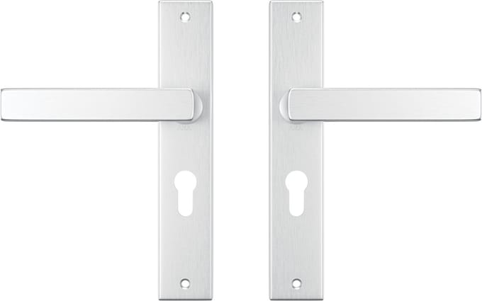 AXA Deurbeslag set Binnendeur - Edge Riga - Deurkruk Aluminium - met cilindergat - PC55 - Deurklink met schild