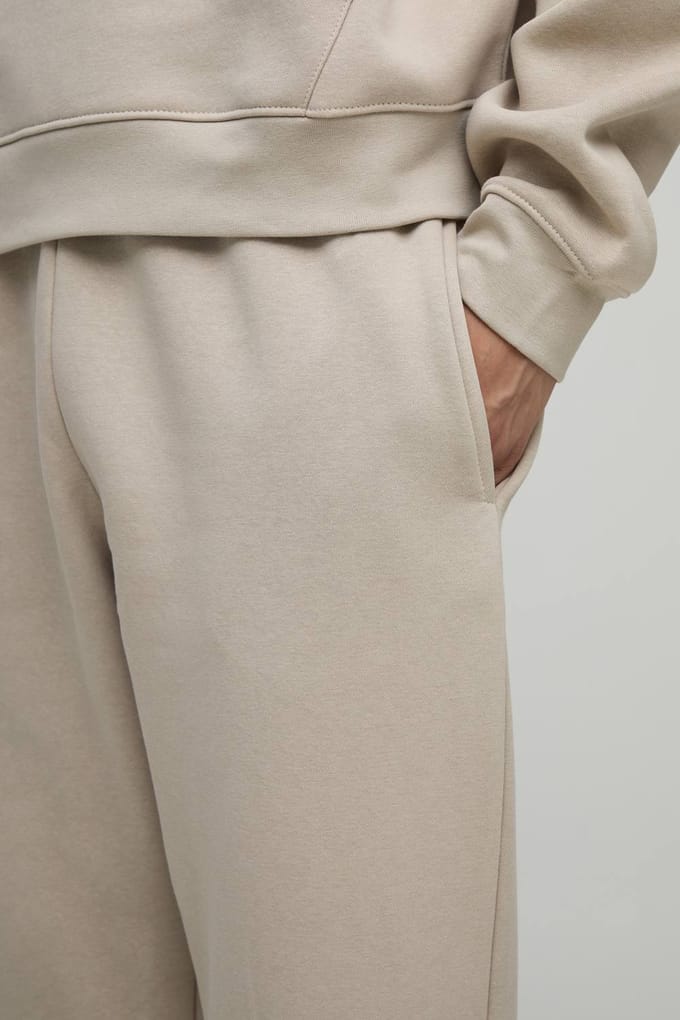 Basic jogger met rechte pijpen | Stone | Size Large