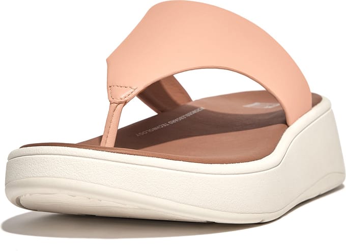 FitFlop F-Mode Leather Flatform Toe-Post Sandals ROZE - Maat 40
