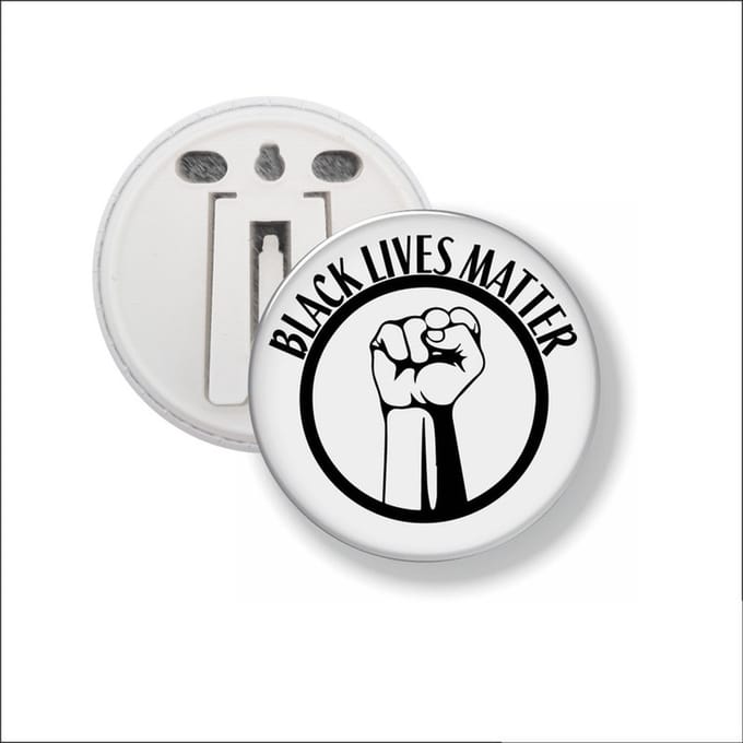 Button Met Clip 58 MM - Black Lives Matter