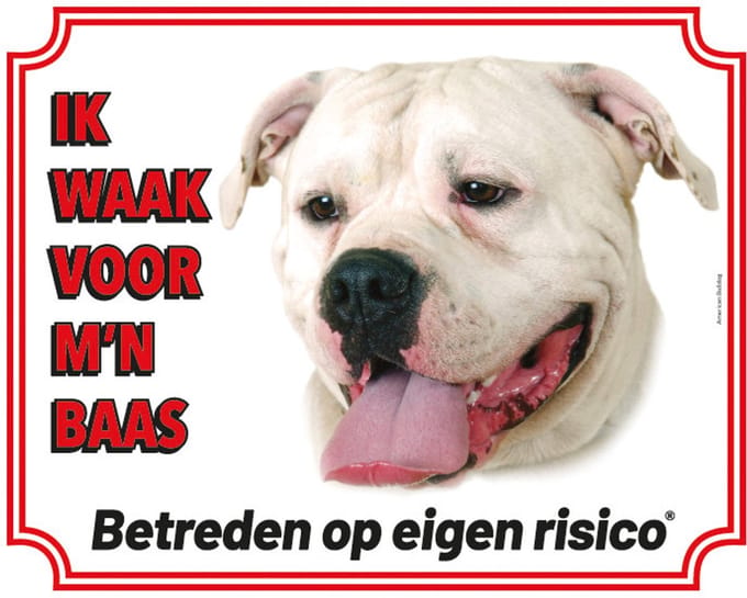 Waakbord 50 American Bulldog 20x25cm