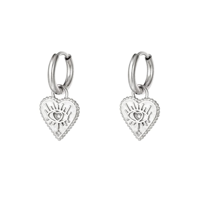 Oorbellen Hart Ogen - Yehwang - Oorbellen - One size - Zilver