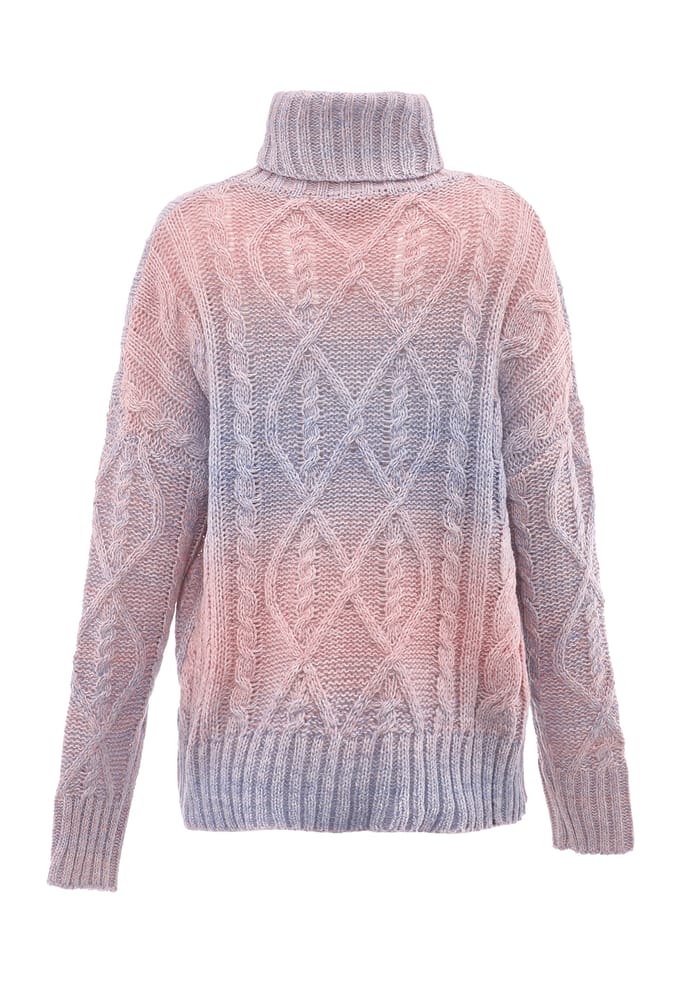 Mymo Trui met coltrui Dames blauw roze