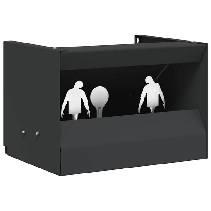vidaXL Kogel Trap Box Zwart 29 x 22 x 20 cm Staal