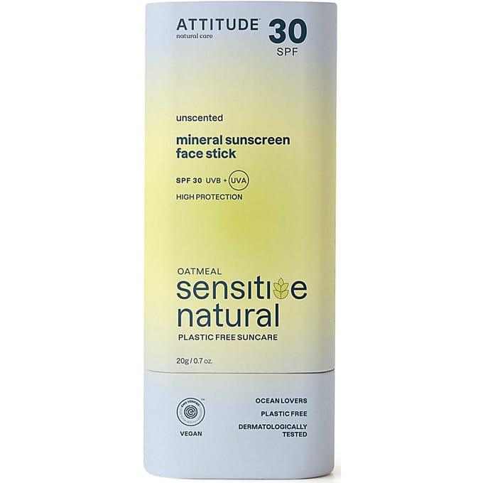 Attitude™ Oatmeal Sensitive Natural Mineral Sunscreen Face Stick SPF30 20 Zonnecrème