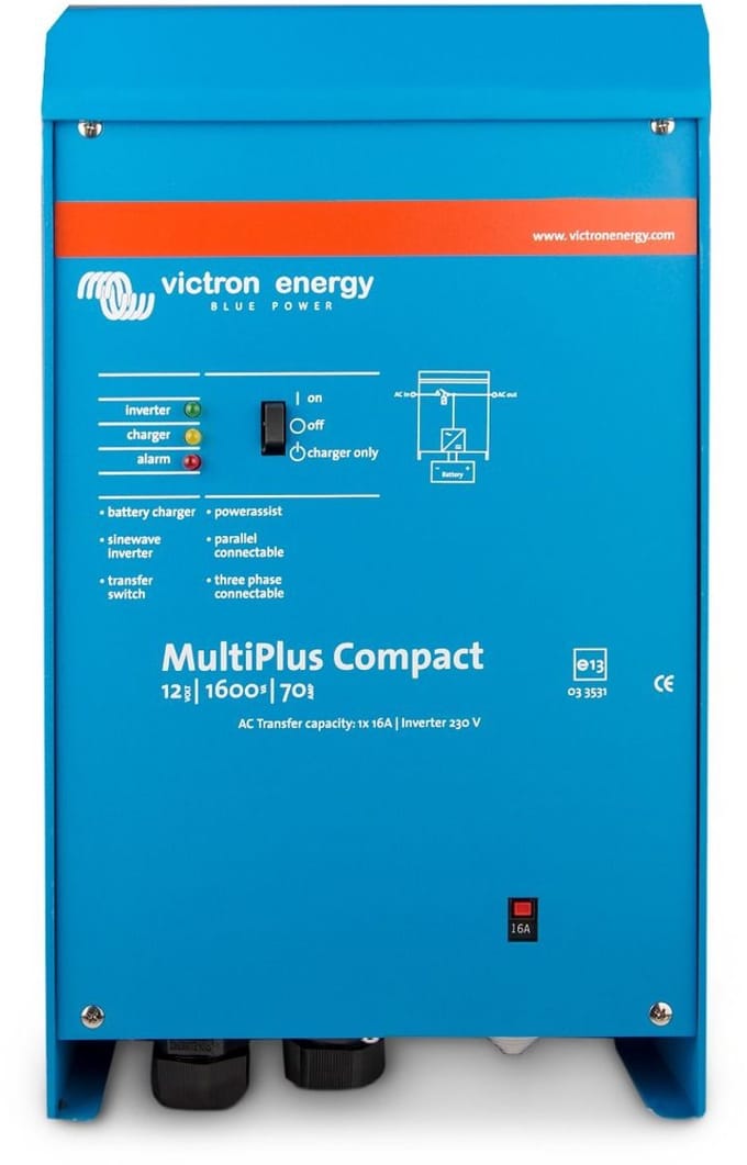 Victron MultiPlus Compact 12/1600/70-16 sinus Omvcormer | CMP122160000