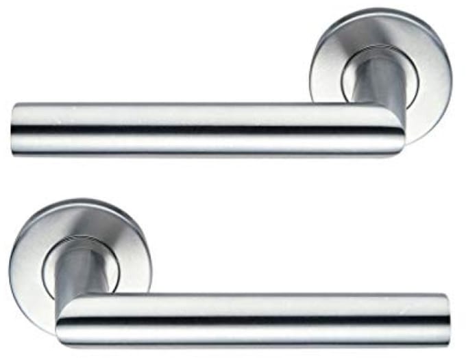 Modern paar deurgrepen met glad design - 7mm vierkante as - Zilvergrijs