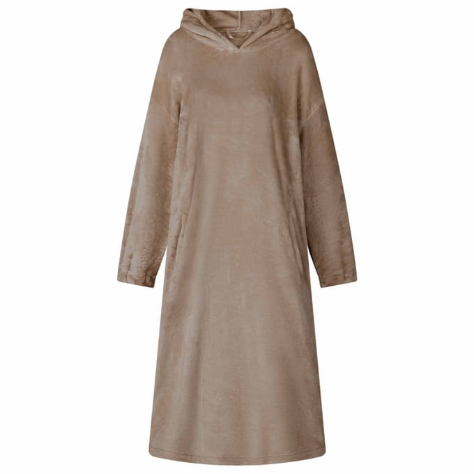 vidaXL Deken hoodie Camel S Flanel