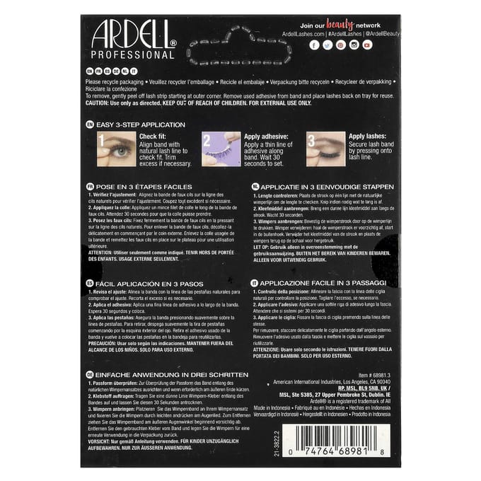 Cils naturels, 110, 6 paires gray