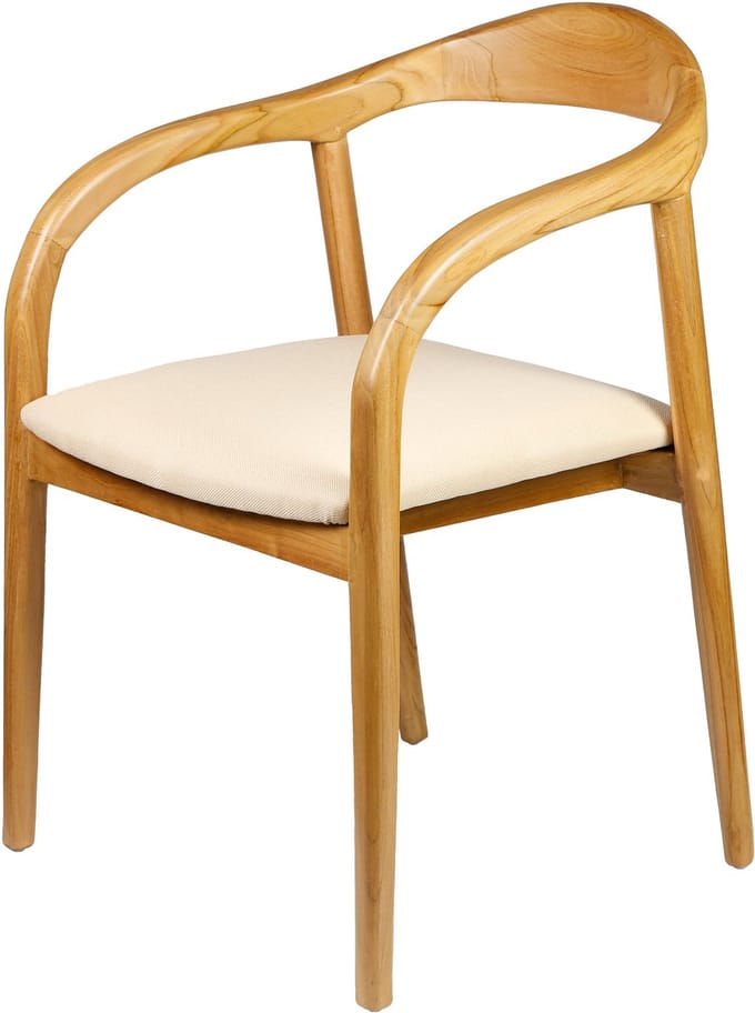 Gestoffeerde stoel - eetstoel eetkamerstoel – eetkamer stoelen voor eettafel - hout beige