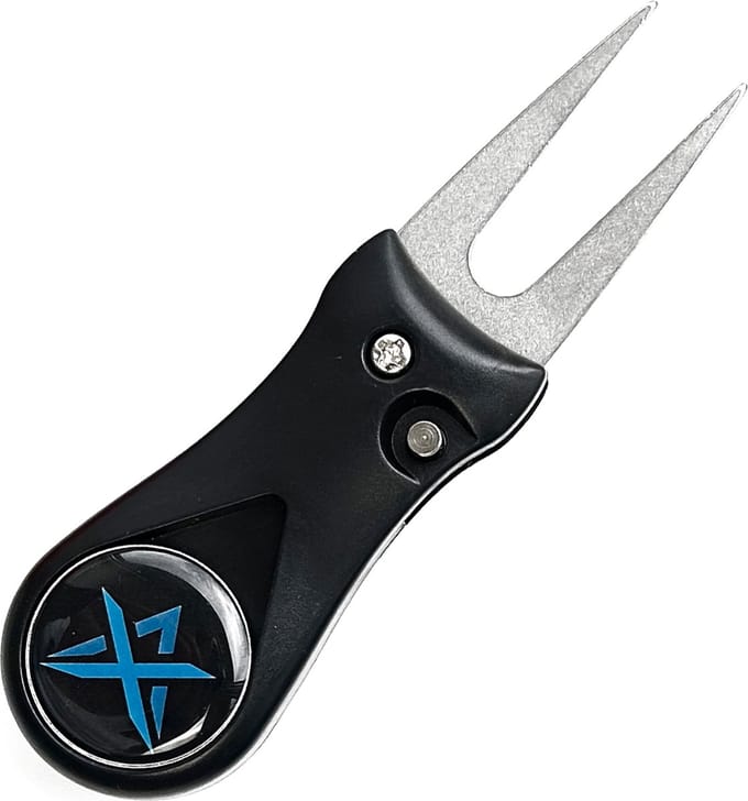 Inklapbare Pitchfork - Inclusief Bal Marker - Pitch Fork - Golf Accessoire - Zwart - ATHLIX